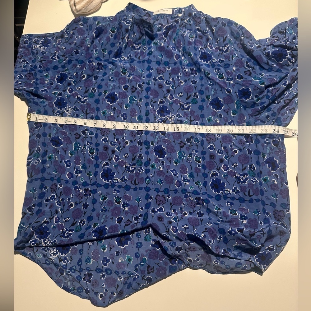 Equipment Blue Floral Silk Blouse - Picture 3 of 6